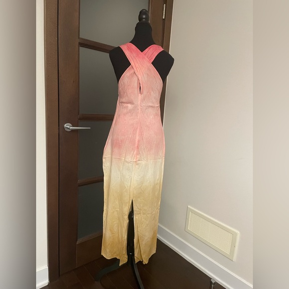 Zara Linen Blend Ombre Maxi Dress size Large - Picture 8 of 10
